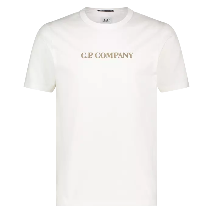 C.P. Company heren logo t shirt gauze white