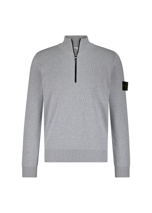 Stone Island LS polo melange pearl grey