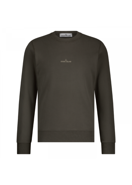 Stone Island logo print sweatshirt military green