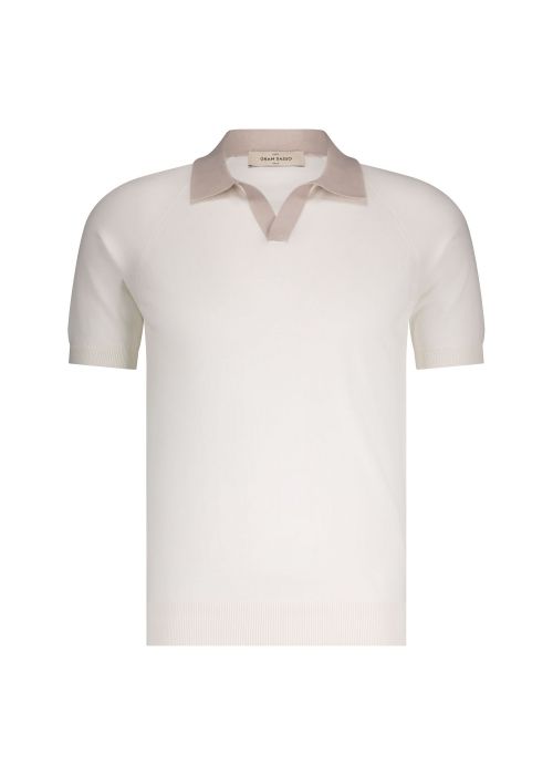 Gran Sasso polo k.m. organ cott off wh/beige