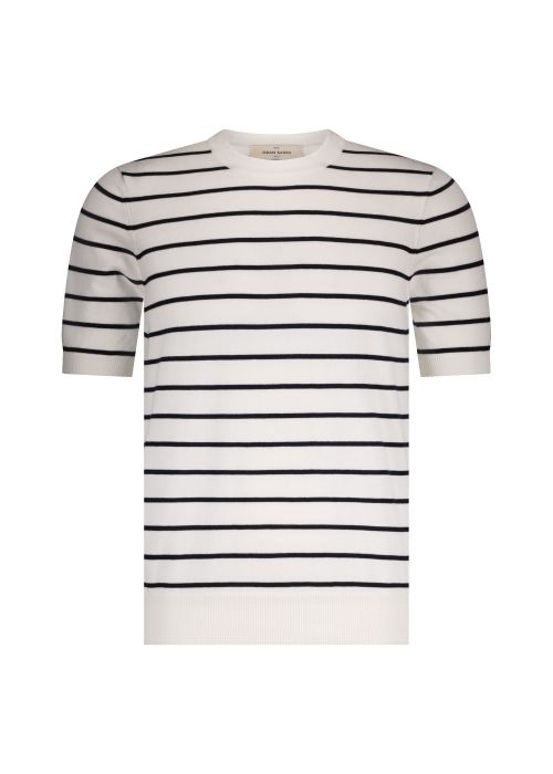 Gran Sasso T.S. luxe white bleu stripe