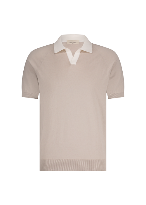 Gran Sasso polo ecru/ off white collar
