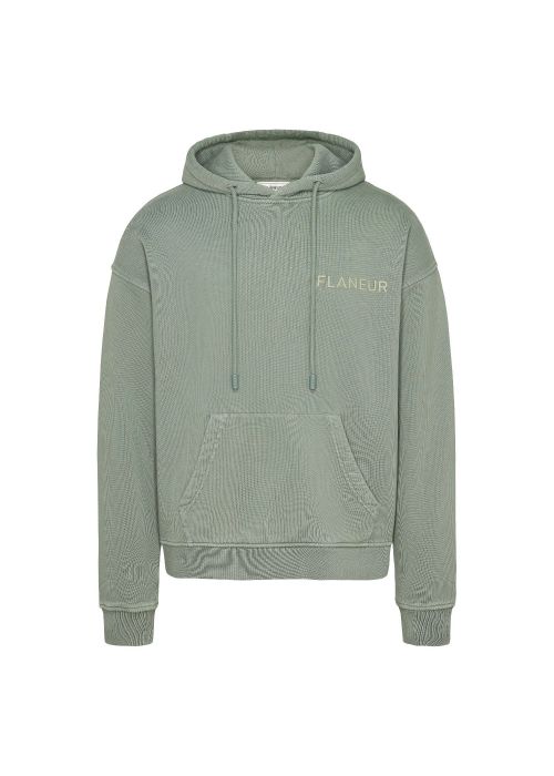 Flaneur Double logo hoodie washed sage