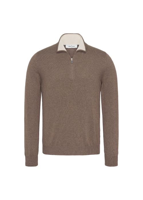Gran Sasso mock zip light brown