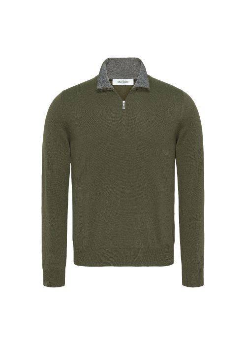 Gran Sasso mock zip military green