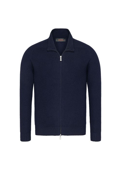 Gran Sasso jacket zip navy blue