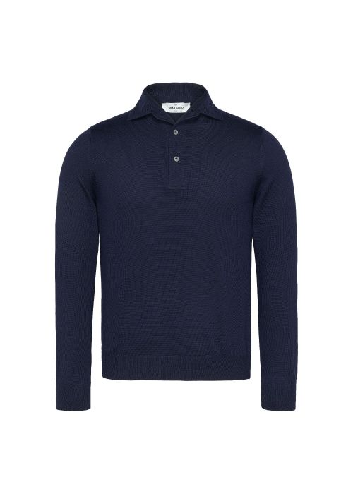 Gran Sasso polo l merino donker blauw