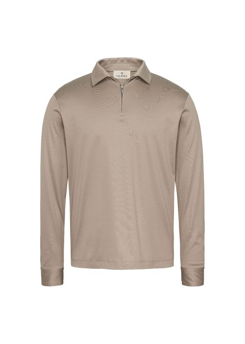 Valenza supima ls polo zip lead grey