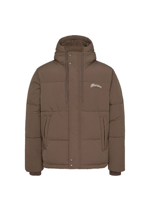 Flaneur signature puffer jacket brown