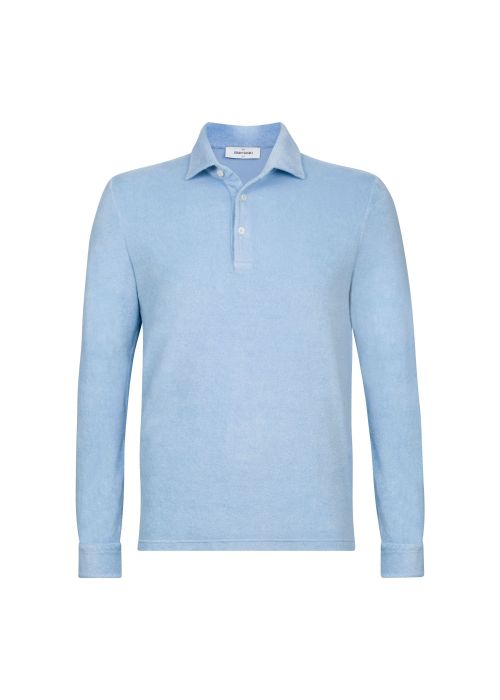 Gran Sasso badstof LS Polo light blue