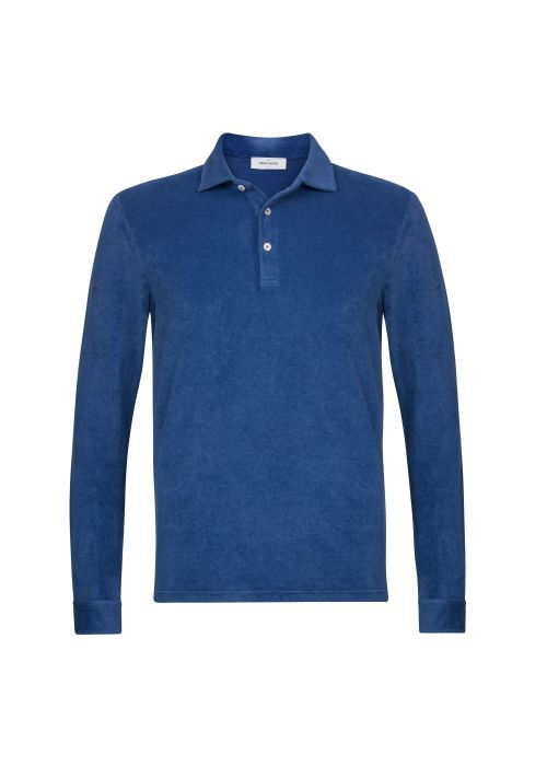 Gran Sasso badstof LS Polo dark blue