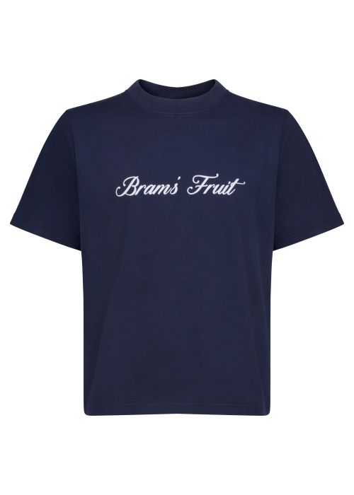 Bram's Fruit script logo T-shirt navy blue