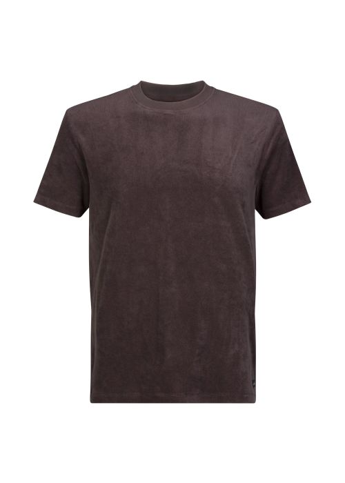 Wahts Berkley toweling T-shirt dark brown
