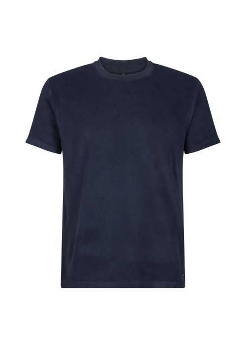 Wahts Berkley toweling T-shirt deep navy