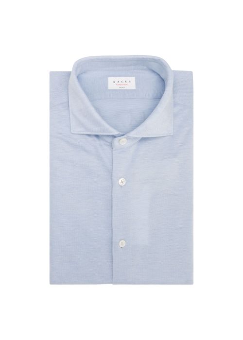 Xacus knitted shirt light blue