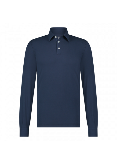 Fedeli, polo long slve alby jersey navy