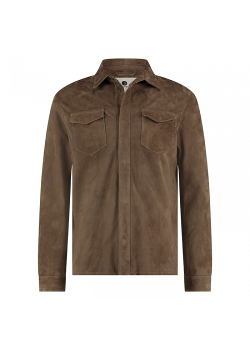 Alter Ego, suede overshirt light army green