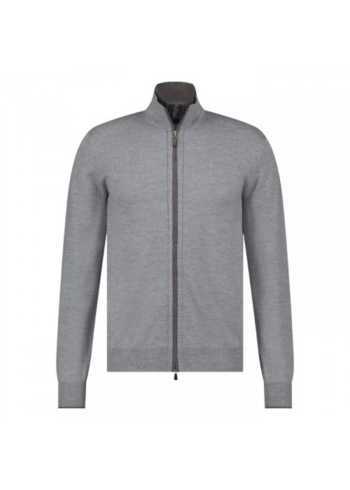 Gran Sasso zip vest merino grijs