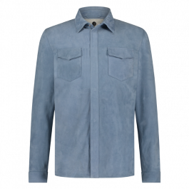 Alter Ego heren suede overshirt licht blauw