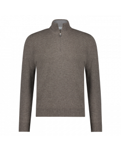 Gran Sasso half zip wol/cahm l.brown mel