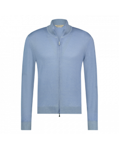 Gran Sasso vest rits fine merino l.blauw