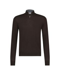 Gran Sasso half zip fine merino brown