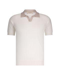 Gran Sasso polo k.m. organ cott off wh/beige