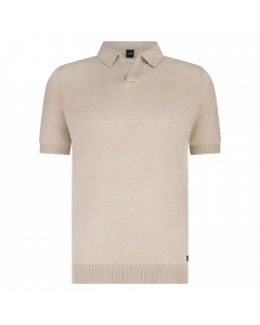 Wahts polo Anderson katoen/linnen stone beige