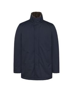 Herno Woven Raincoat navy blue