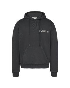 Flaneur Double logo hoodie washed black