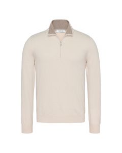 Gran Sasso mock zip ecru