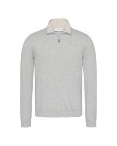Gran Sasso zip mock light grey