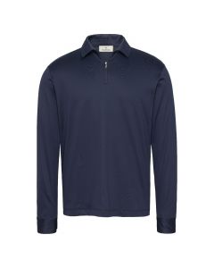Valenza supima ls polo zip navy blue