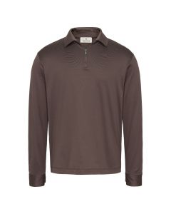 Valenza supima ls polo zip ebony brown