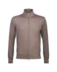 Gran Sasso merino full zip vest taupe