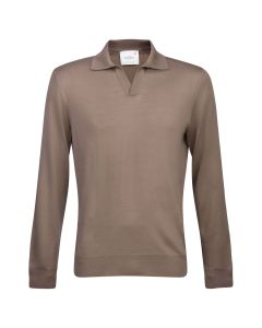 Gran Sasso merino LS polo brown