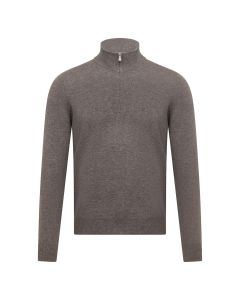 Gran Sasso trui mock zip bruin mel