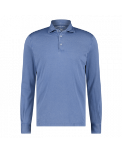 Fedeli heren  polo lange mouw blauw