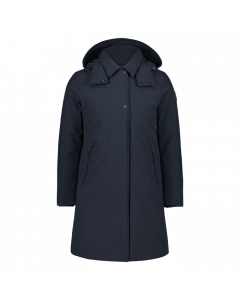 Woolrich firth down hooded trench melton bleu