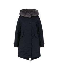 Woolrich dames literary rex parka melton blue