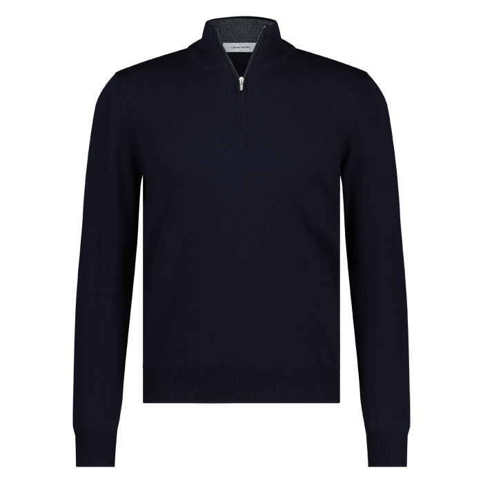 Gran Sasso half zip fine merino navy