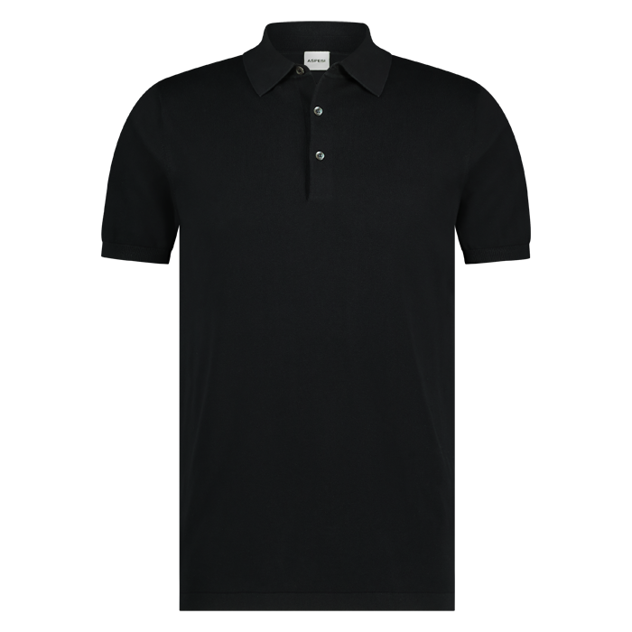 Aspesi heren knit polo black