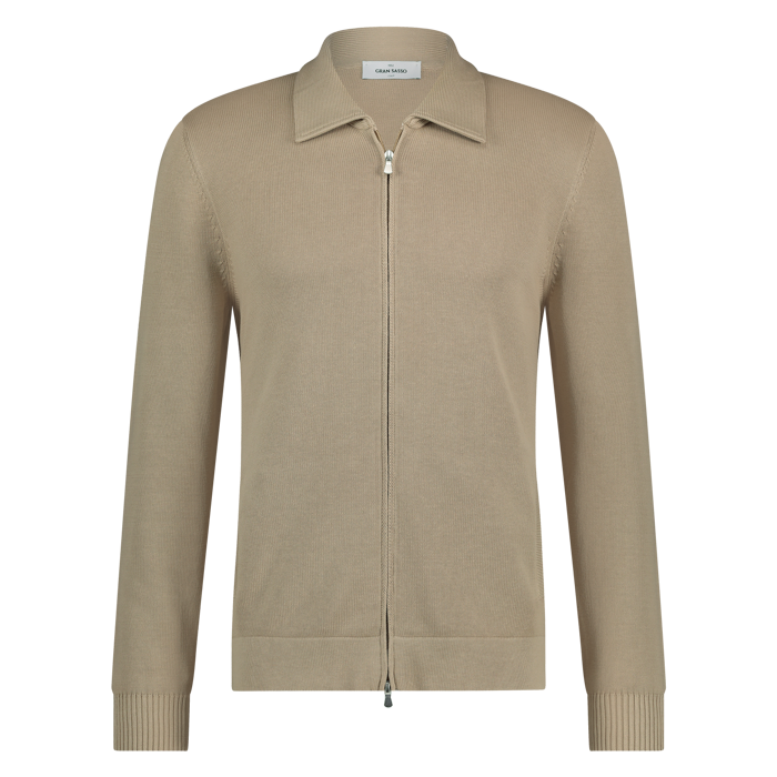 Gran Sasso vest de luxe zip beige