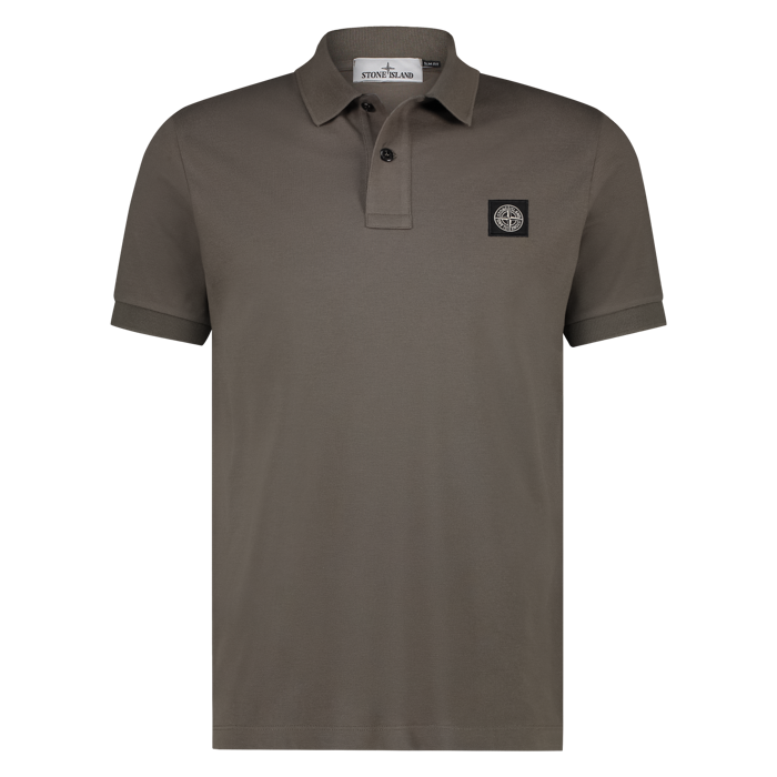 Polo corta slim fit walnut