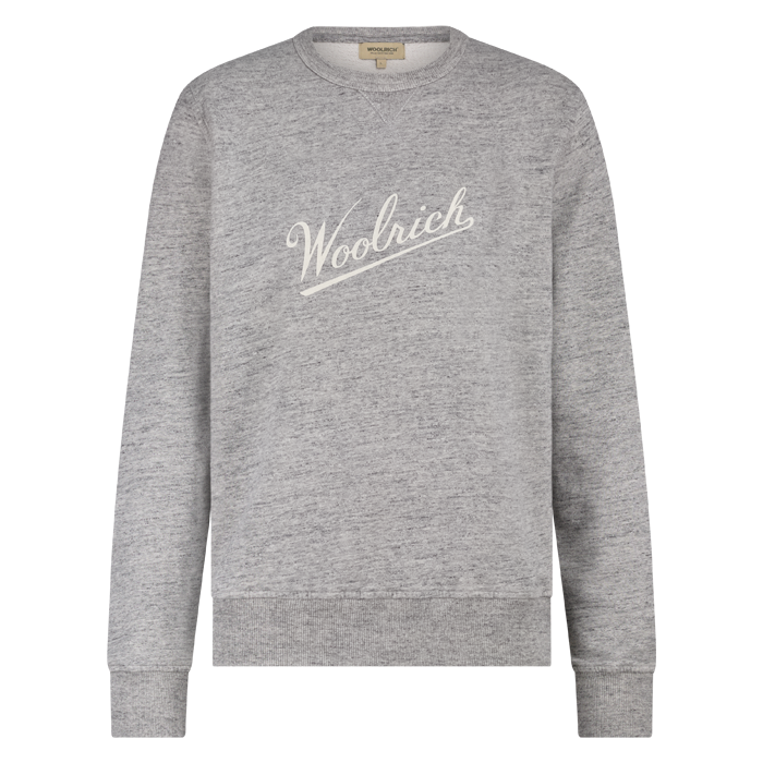Woolrich logo sweat,mouline crewneck,med grey