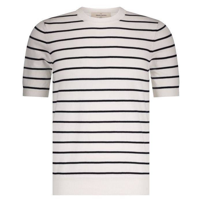 Gran Sasso T.S. luxe white bleu stripe
