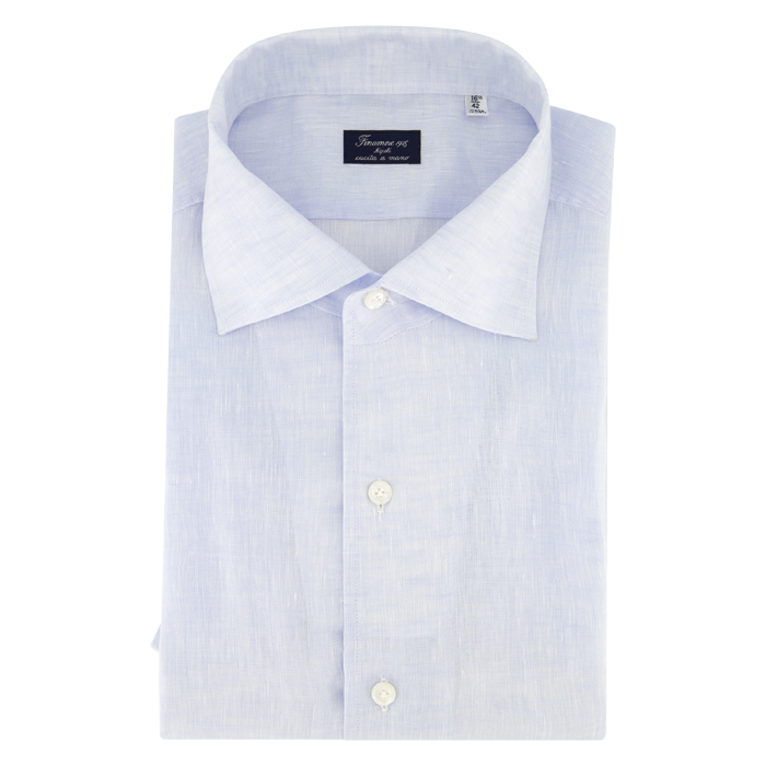 Finamore Linnen shirt l. bleu portofino