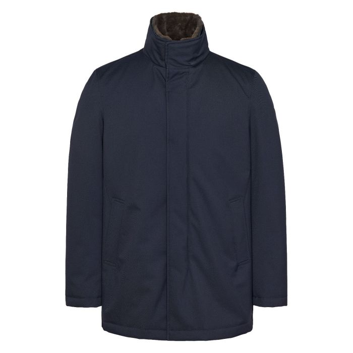 Herno Woven Raincoat navy blue