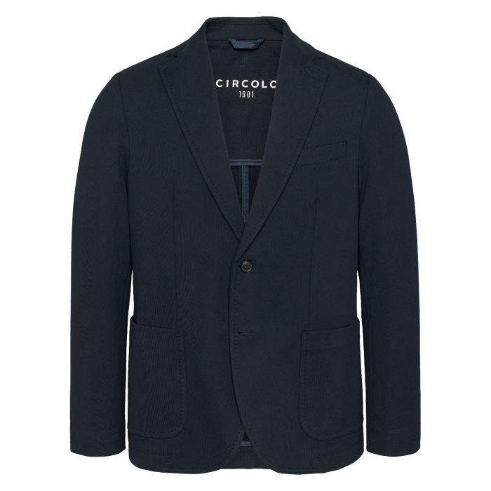 Circolo heren fleece colbert navy blue