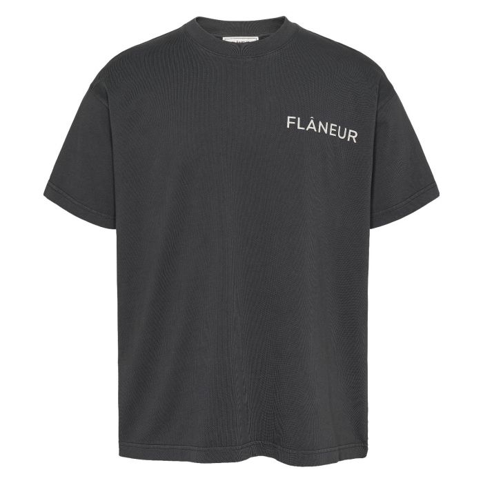 Flaneur Double logo T-shirt washed black